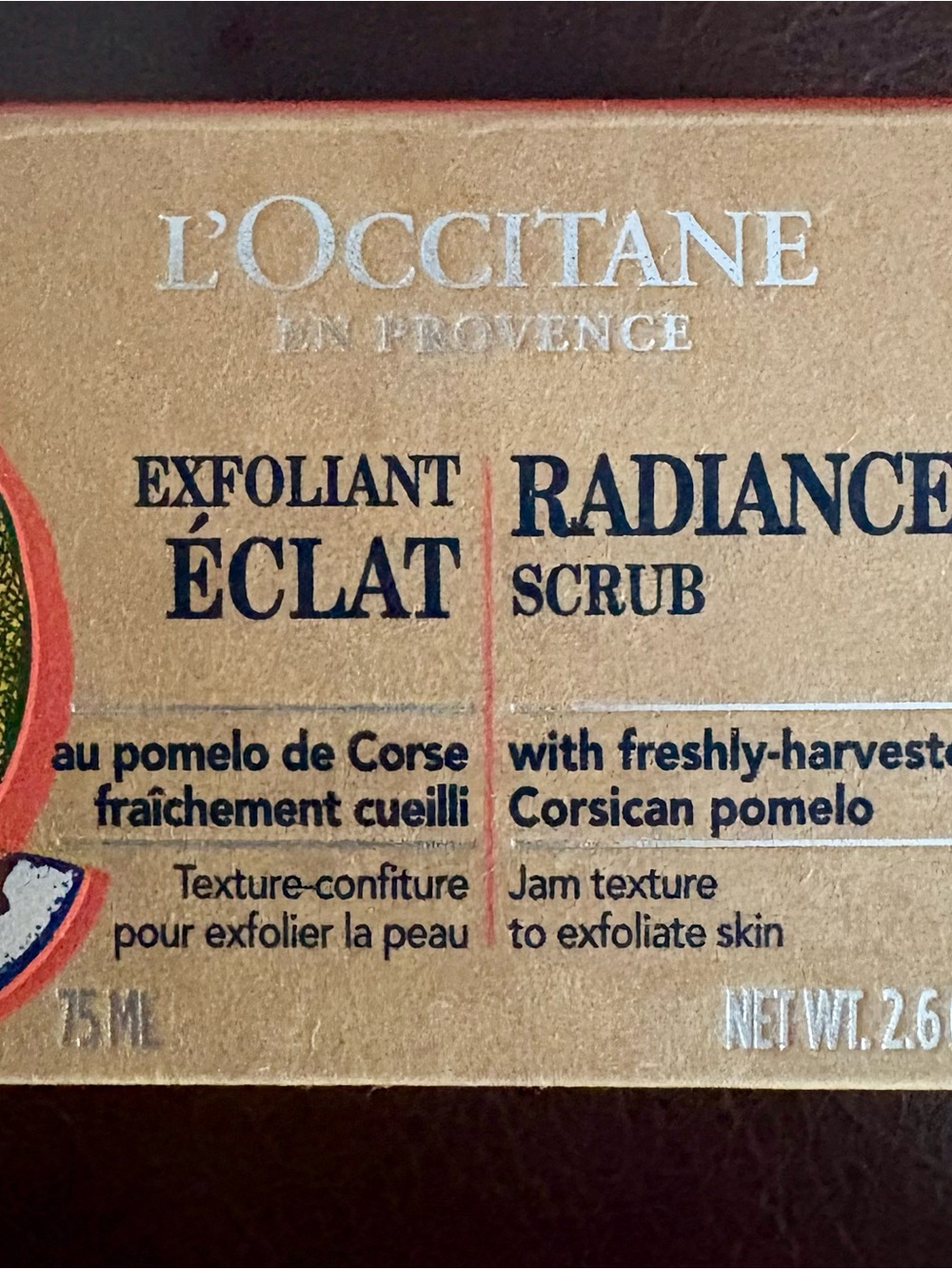 L'OCCITANE Radiance Scrub Exfoliant in Brown and Coral Accent